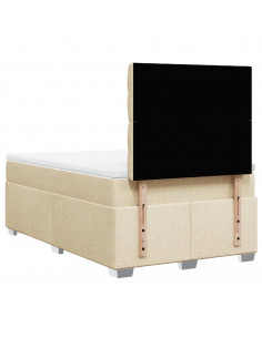 Giroletto a Molle con Materasso Crema 120x200 cm in Tessuto