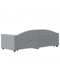 Divano Letto con Letto Estraibile Grigio Chiaro 80x200 Tessuto