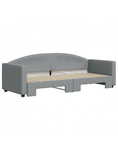 Divano Letto con Letto Estraibile Grigio Chiaro 80x200 Tessuto