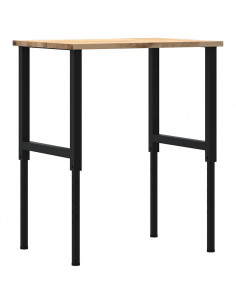 Banco da Lavoro 80x60x(71,5-98) cm Legno Massello Rovere 2