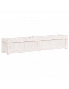 Fioriera da Giardino Bianca 150x31x31 cm Legno Massello di Pino 2