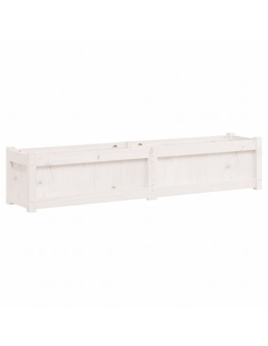 Fioriera da Giardino Bianca 150x31x31 cm Legno Massello di Pino