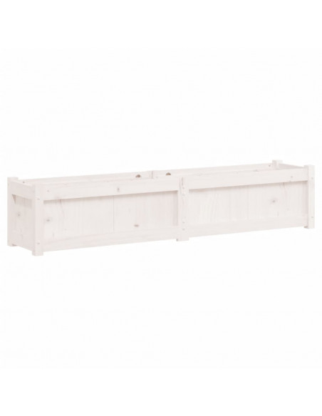 Fioriera da Giardino Bianca 150x31x31 cm Legno Massello di Pino