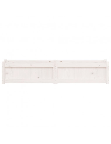 Fioriera da Giardino Bianca 150x31x31 cm Legno Massello di Pino