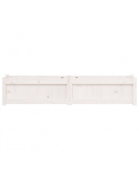 Fioriera da Giardino Bianca 150x31x31 cm Legno Massello di Pino
