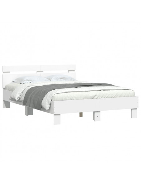 Giroletto con Testiera Bianco 120x190 cm in Legno Multistrato