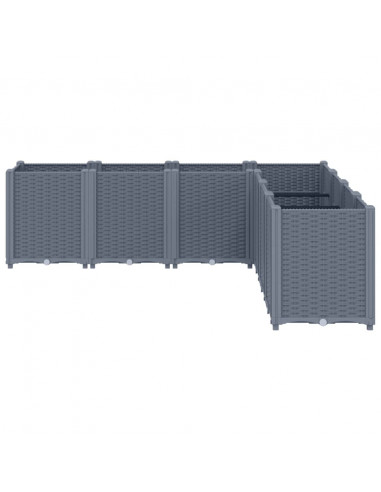 Fioriera da Giardino Grigia 160x160x53 cm in PP