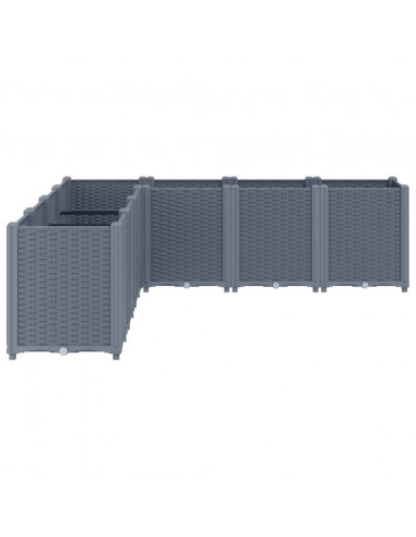 Fioriera da Giardino Grigia 160x160x53 cm in PP