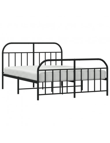 Giroletto con Testiera e Pediera Metallo Nero 140x200 cm