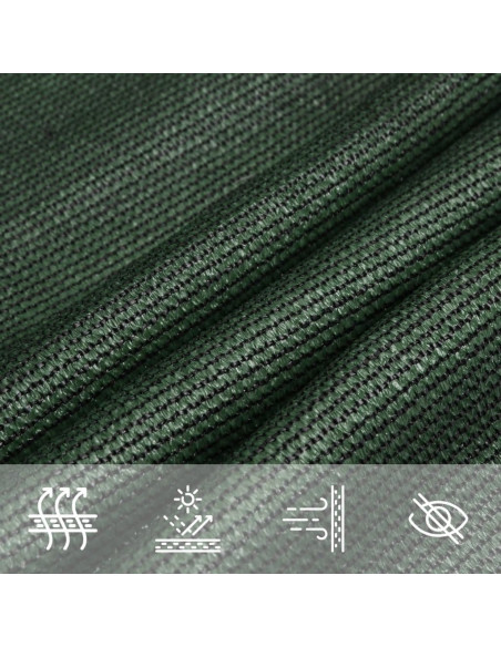 Vela Parasole 160 g/m² Verde Scuro 3x4x5 m in HDPE
