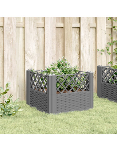 Fioriera Giardino Picchetti Grigio Chiaro 43,5x43,5x43,5 cm PP