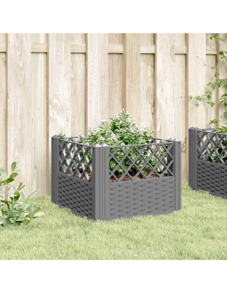 Fioriera Giardino Picchetti Grigio Chiaro 43,5x43,5x43,5 cm PP