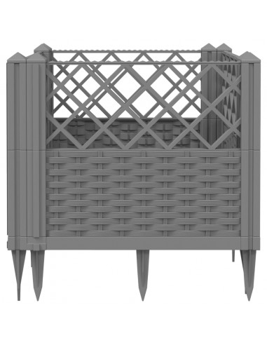 Fioriera Giardino Picchetti Grigio Chiaro 43,5x43,5x43,5 cm PP