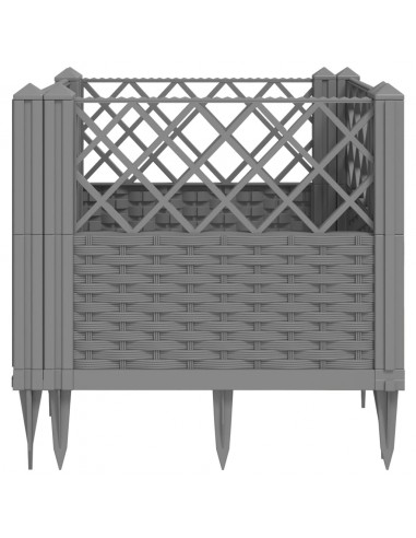 Fioriera Giardino Picchetti Grigio Chiaro 43,5x43,5x43,5 cm PP