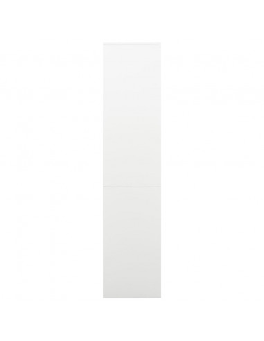 Armadio per Ufficio Bianco 90x40x180 cm in Acciaio