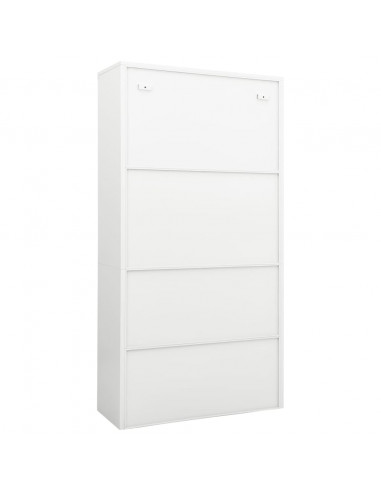 Armadio per Ufficio Bianco 90x40x180 cm in Acciaio