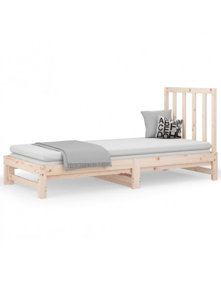 Dormeuse Estraibile 2x(90x190) cm Legno Massello di Pino