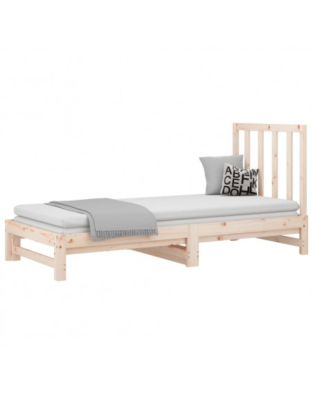 Dormeuse Estraibile 2x(90x190) cm Legno Massello di Pino