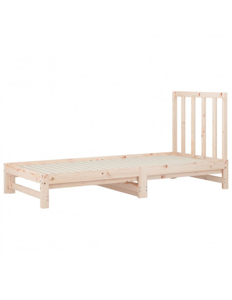 Dormeuse Estraibile 2x(90x190) cm Legno Massello di Pino