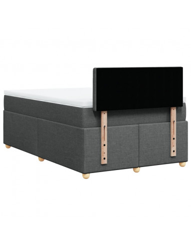 Giroletto a Molle con Materasso Grigio Scuro 120x190cm Tessuto