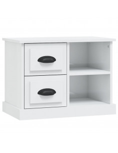 Comodino Bianco Lucido 60x35,5x45 cm 2