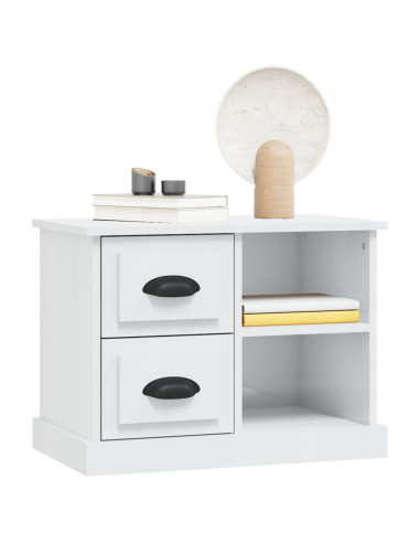 Comodino Bianco Lucido 60x35,5x45 cm