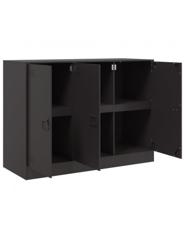 Credenza Nera 99x39x73 cm in Acciaio