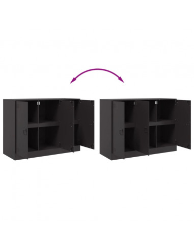 Credenza Nera 99x39x73 cm in Acciaio