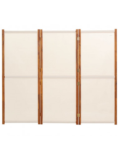 Divisorio a 3 Pannelli Bianco Crema 210x180 cm