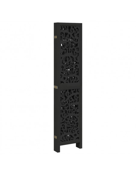 Divisorio Ambienti 6 Pannelli Nero Legno Massello di Paulownia