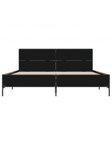 Giroletto Nero 135x190 cm in Legno Multistrato e Metallo