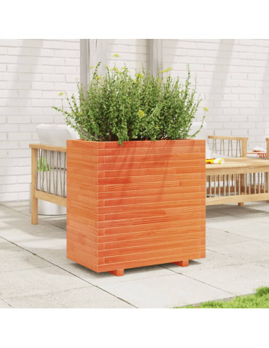 Fioriera Giardino Marrone Cera 70x40x72 cm Legno Massello Pino