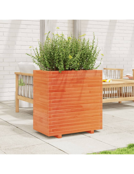Fioriera Giardino Marrone Cera 70x40x72 cm Legno Massello Pino