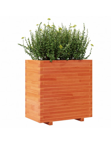 Fioriera Giardino Marrone Cera 70x40x72 cm Legno Massello Pino