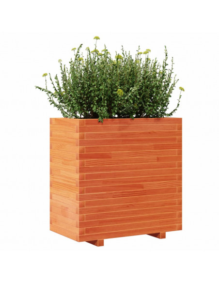 Fioriera Giardino Marrone Cera 70x40x72 cm Legno Massello Pino