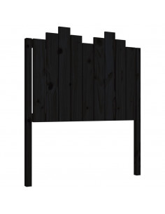 Testiera per Letto Nera 96x4x110 cm in Legno Massello di Pino 2