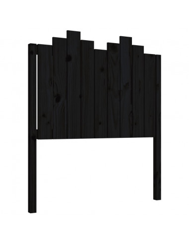 Testiera per Letto Nera 96x4x110 cm in Legno Massello di Pino