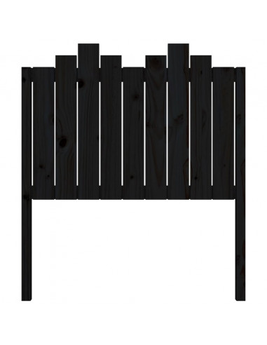 Testiera per Letto Nera 96x4x110 cm in Legno Massello di Pino