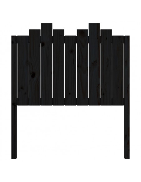 Testiera per Letto Nera 96x4x110 cm in Legno Massello di Pino
