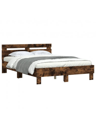 Giroletto con Testiera Rovere Fumo 120x190 cm Legno Multistrato