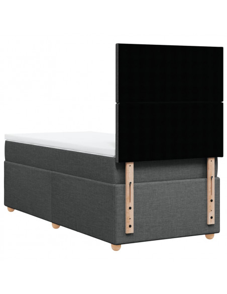 Giroletto a Molle con Materasso Grigio Scuro 90x200 cm Tessuto