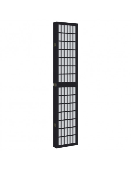 Divisorio Ambienti 6 Pannelli Nero Legno Massello di Paulownia
