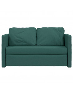 Divano Letto da Terra 2 in 1 Verde Scuro 112x174x55 cm Tessuto