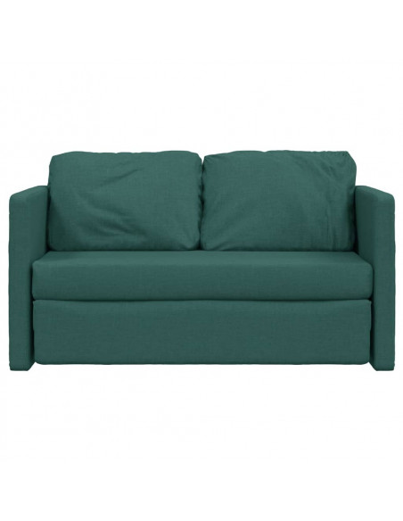 Divano Letto da Terra 2 in 1 Verde Scuro 112x174x55 cm Tessuto