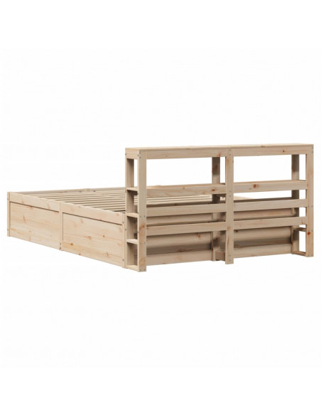 Giroletto con Testiera 140x200 cm in Legno Massello di Pino