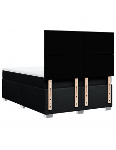 Giroletto a Molle con Materasso Nero 160x200 cm in Tessuto