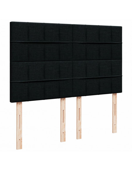 Giroletto a Molle con Materasso Nero 160x200 cm in Tessuto