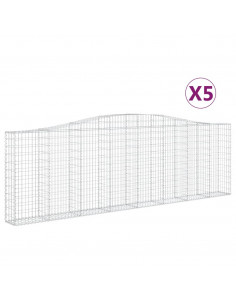Cesti Gabbioni ad Arco 5 pz 400x30x120/140 cm Ferro Zincato 2
