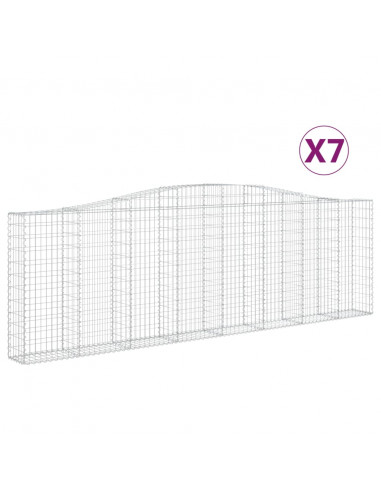 Cesti Gabbioni ad Arco 7 pz 400x30x120/140 cm Ferro Zincato