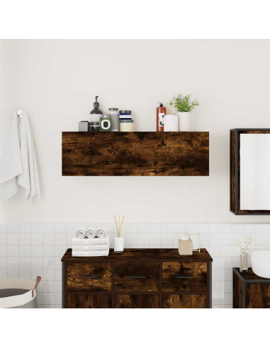 Armadietto Bagno Rovere Fumo 100x25x30 cm in Truciolato